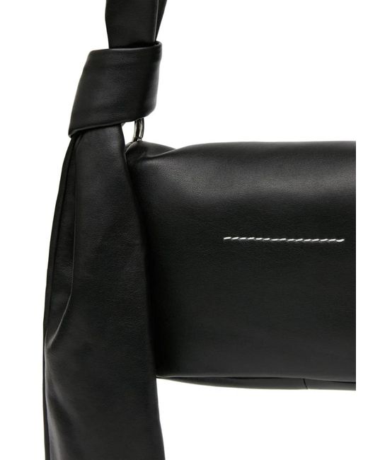 MM6 by Maison Margiela Black Glove Leather Shoulder Bag