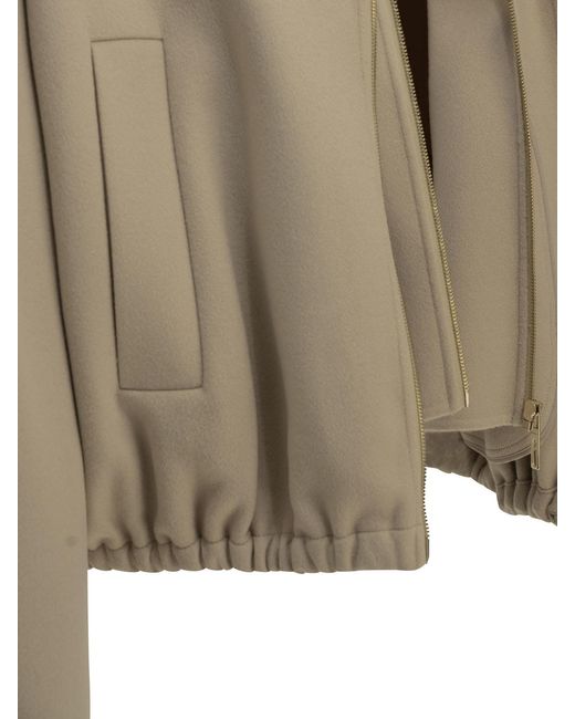 Max Mara Natural Virgin Wool Bomber Jacket
