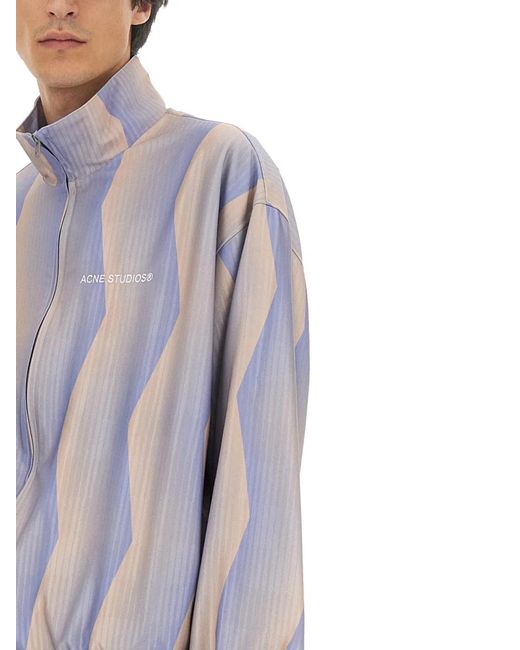 Acne Blue Jacket With Logo for men
