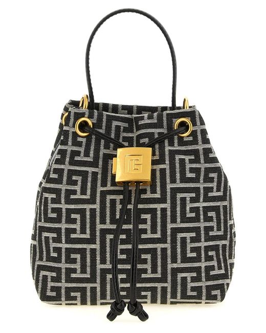 Balmain Black 'Pulse' Mini Bucket Bag