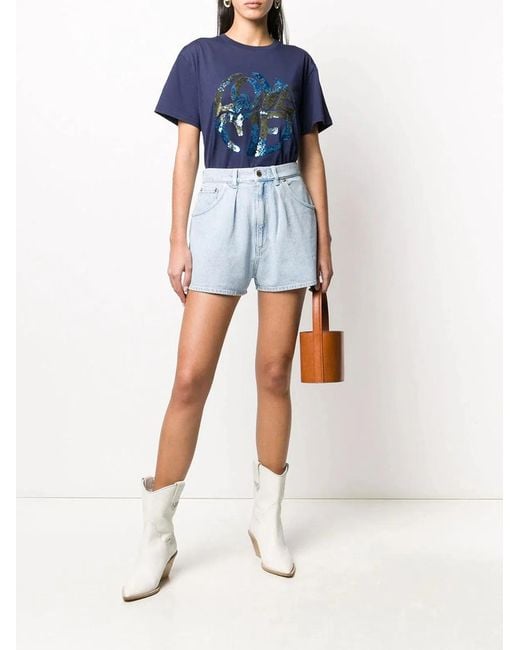 Alberta Ferretti Blue Cotton T-Shirt
