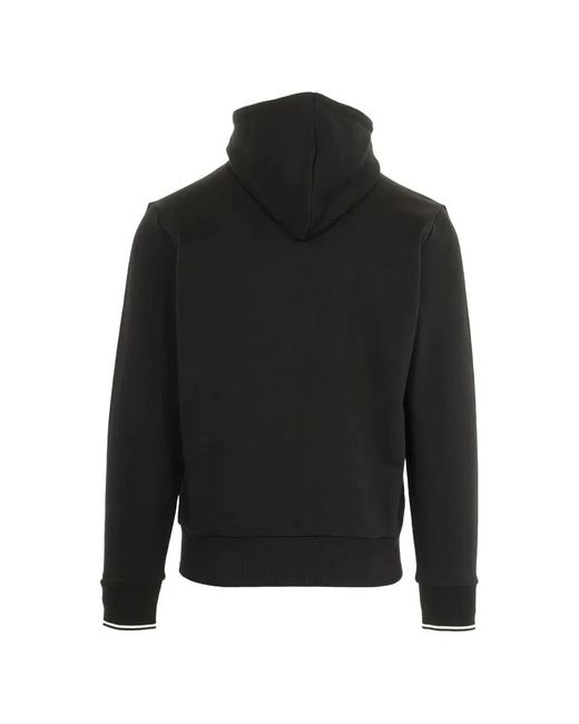 Fred Perry Black Hooded Zip Through Sweatshirt for men