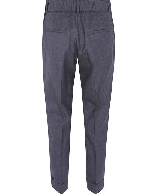 Peserico Blue Regular Waist Trousers