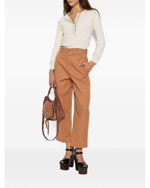 Chloé Natural Cotton Barrel Trousers