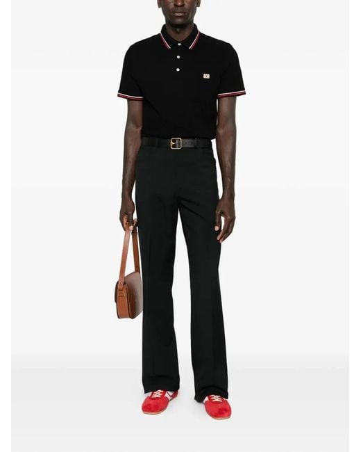 Valentino Garavani Black Polo Shirt With Vlogo Patch for men
