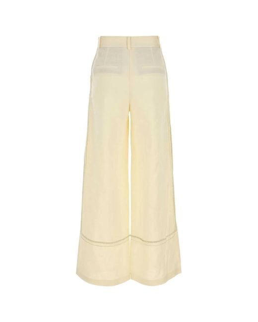 Camilla & Marc White Cream Linen Blend Fortuna Wide-Leg Pant