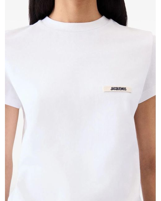 Jacquemus White "Le Tshirt Gros Grain" Short Sleeves T-Shirt