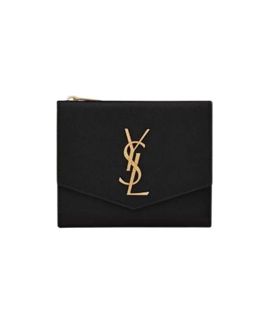 Saint Laurent Black Uptown Compact Wallet
