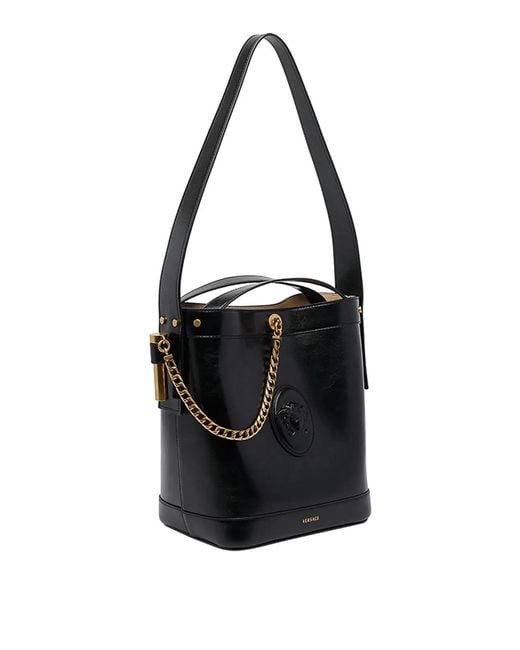 Versace Black Small Pivot Bucket Bag