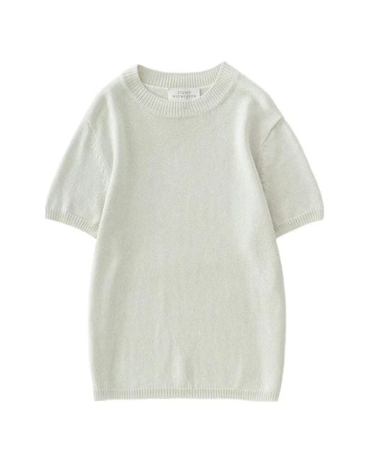 Studio Nicholson White Short Sleeve Top
