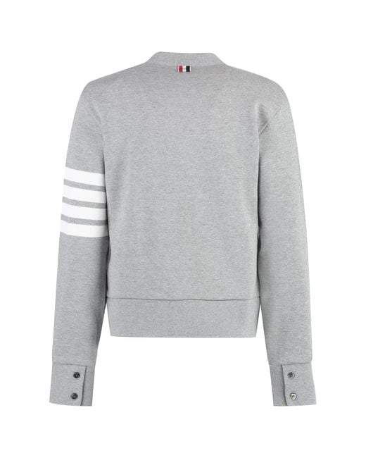 Thom Browne Gray Logo Detail Cotton Cardiga