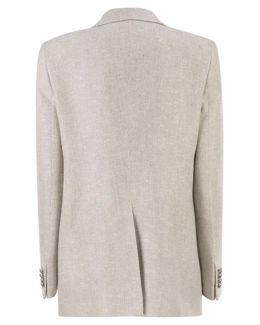 Tagliatore Natural Single-Breasted Bouclé-Effect Mélange Blazer