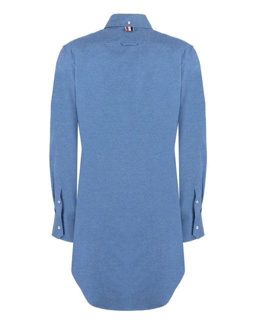 Thom Browne Blue Cotton Shirt