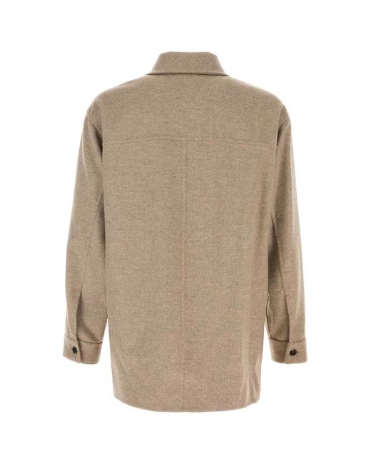 Bottega Veneta Natural Cappuccino Flannel Shirt for men