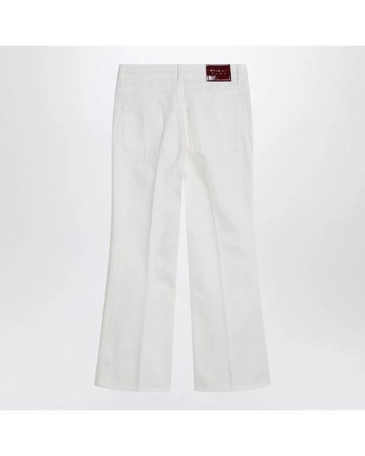 Gucci White Short Flare Trousers