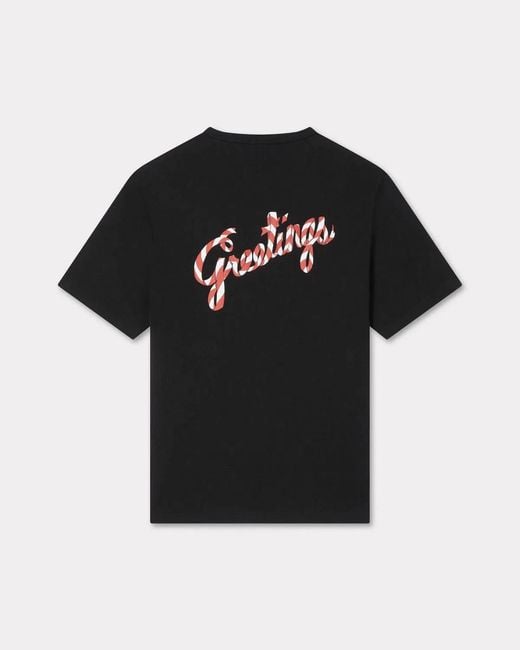 KENZO Black T-Shirt Gots Winter Holidays for men