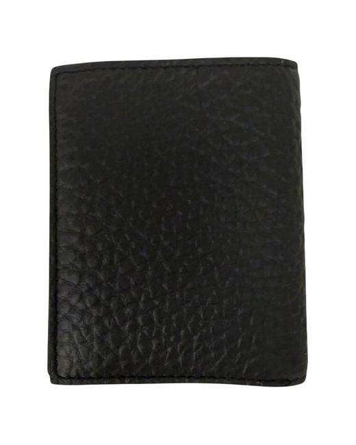 The Bridge Black Grainy-Effect Bi-Fold Wallet