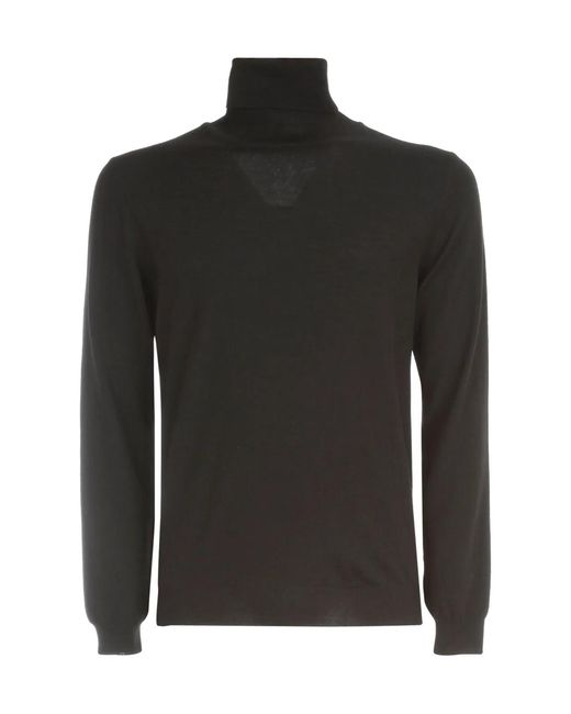 Zanone Black High Neck Flex Wool Sweater for men