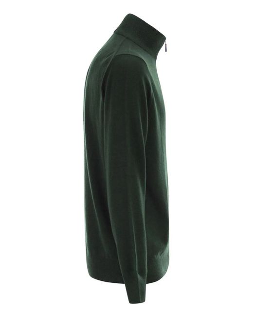 Polo Ralph Lauren Green Wool Pullover With Half Zip for men