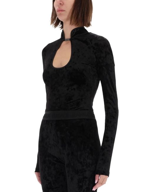 Versace Jeans Couture Black Velvety Top Body