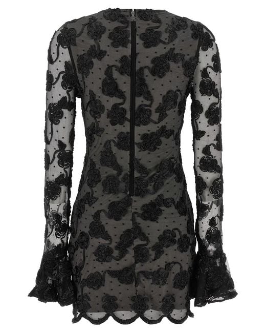 ROTATE BIRGER CHRISTENSEN Black Rotate Birger Christensen 'Flower Mesh' Dress