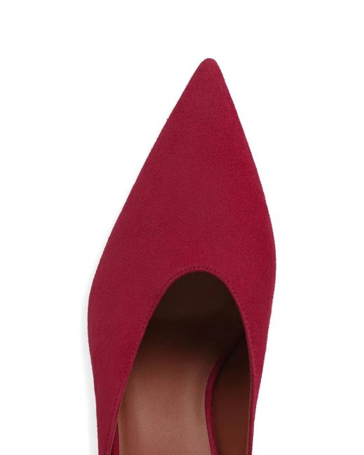 Alaïa Red Alaia Raspberry Suede Mule With Wedge