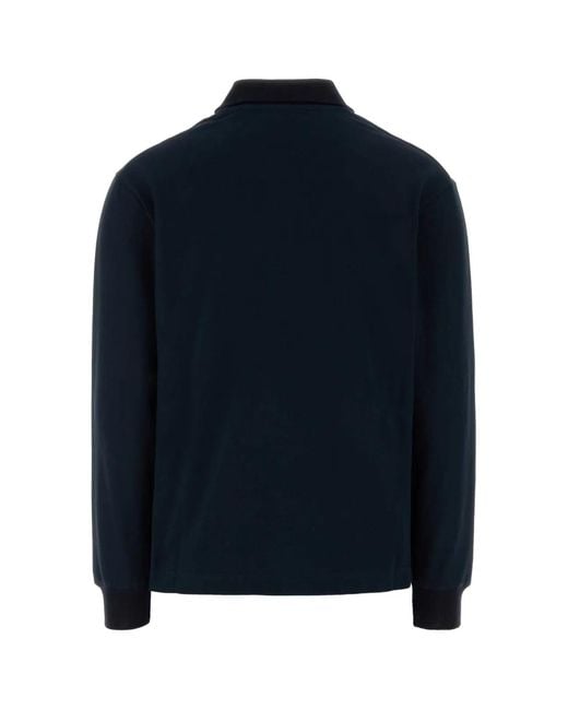 Jil Sander Blue Polo Ls Emb