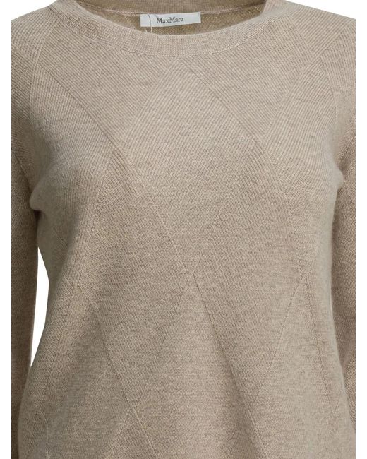 Max Mara Brown Cashmere Crewneck Sweater