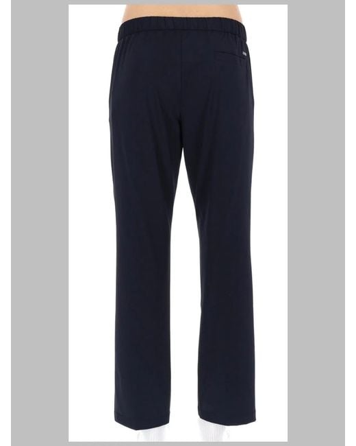 Herno Blue Relaxed Fit Pull-On Trousers for men