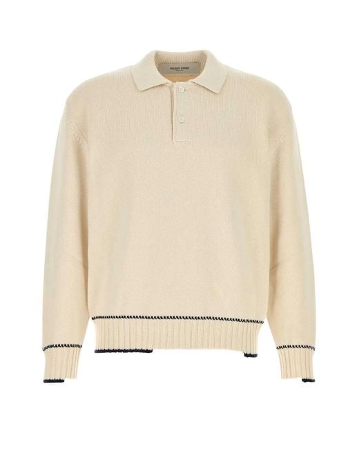 Golden Goose Deluxe Brand Natural Journey 'S Knit Polo Rindley Cotton Blend With P for men