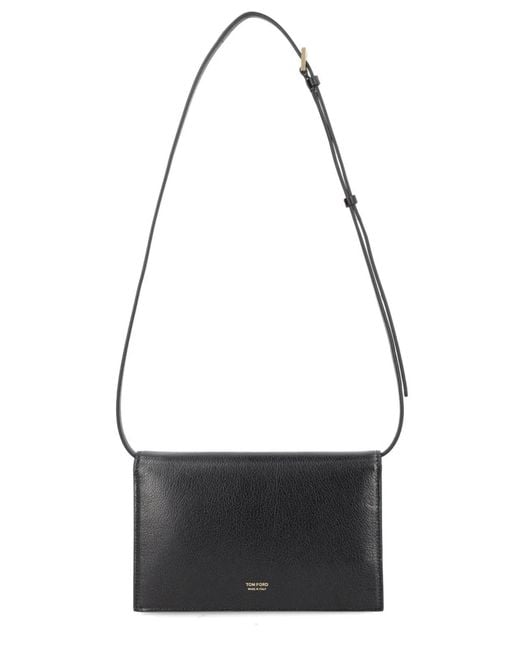 Tom Ford Black Leather Shoulder Bag