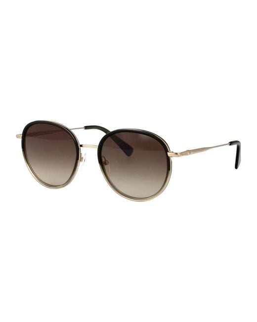 Longchamp Brown Gradient Metal Sunglasses