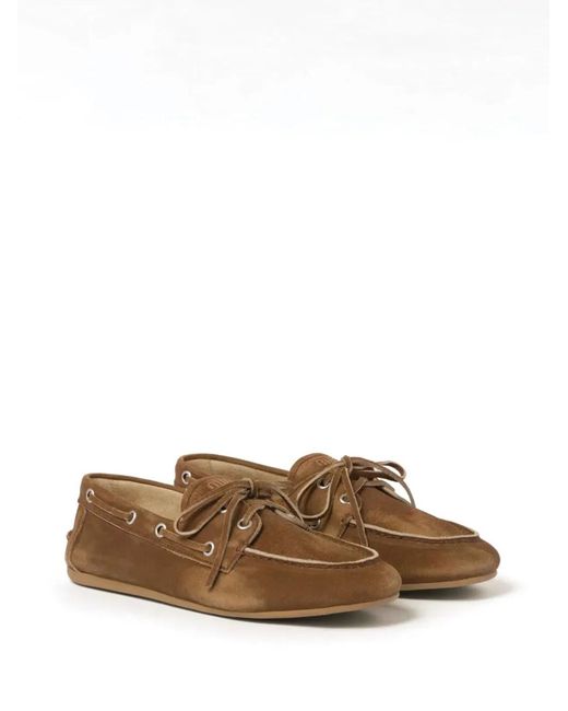Miu Miu Brown Faded Suede Loafers
