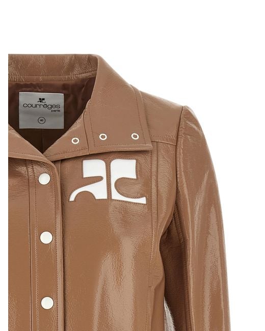 Courreges Brown 'Reedition Vinyl' Jacket