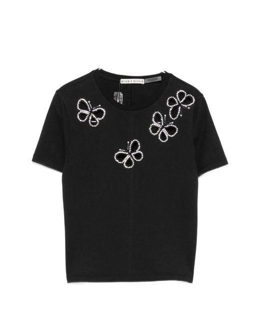 Alice + Olivia Black Cindy Cut-Out T-Shirt