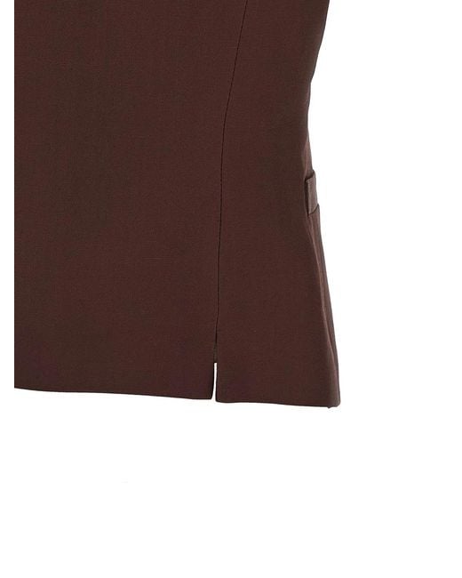 Alberto Biani Brown Viscose And Linen Vest