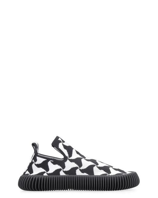 Bottega Veneta White Wavy Triangle Slip-On Sneakers