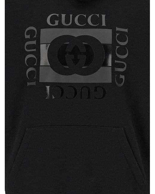 Gucci Black Incrocio Gg' Hoodie for men