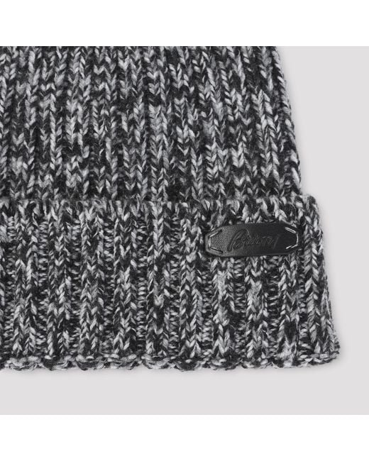 Brioni Gray Wool Hat for men