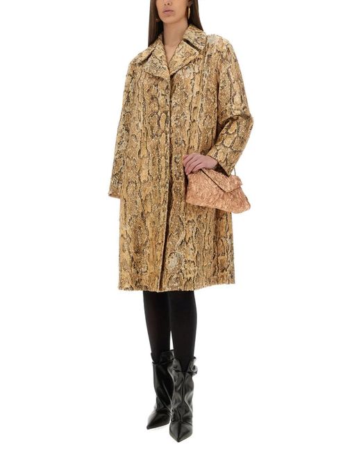 Dries Van Noten Natural Long Coat With Sequins