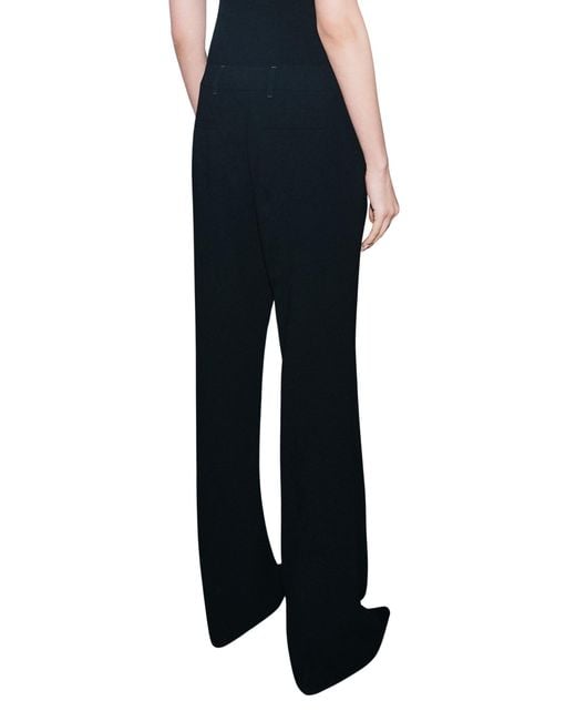 Marella Black Mini-Flare Crêpe Envers Satin Trousers