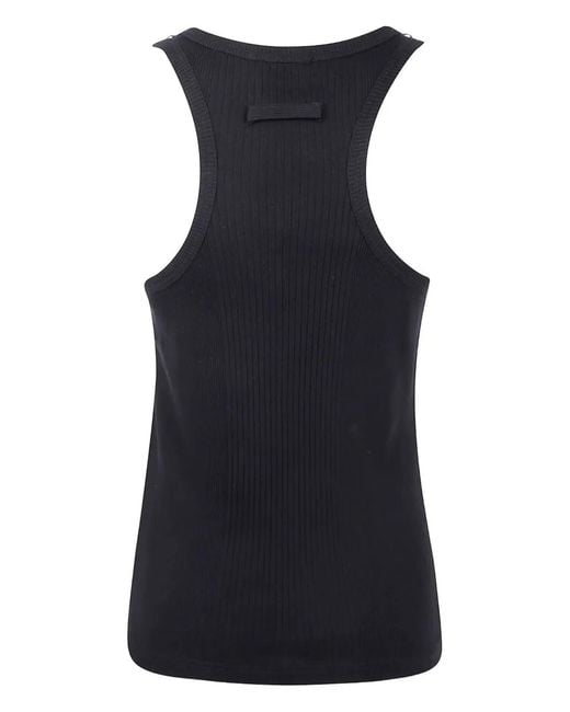 Jean Paul Gaultier Black Tank Top With Overall Engraved