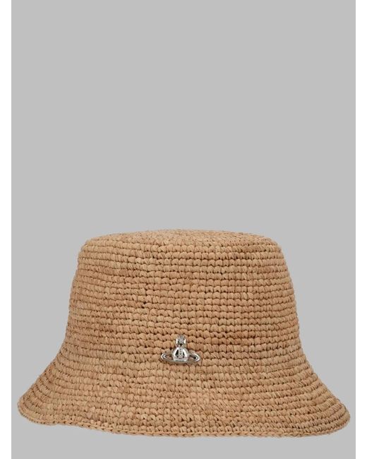 Vivienne Westwood Brown Cappello Bucket Con Dettaglio "Orb"