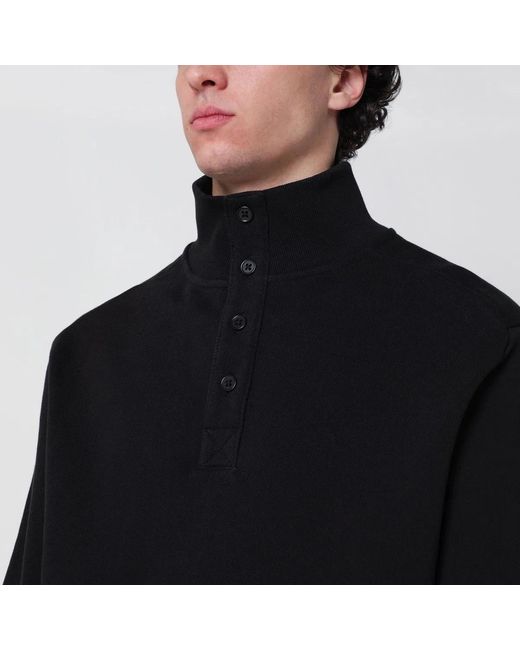 Entire studios Black Cotton Buttoned Sweater for men