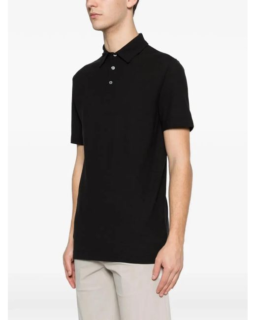 Zanone Black Short Sleeves Polo Shirt for men