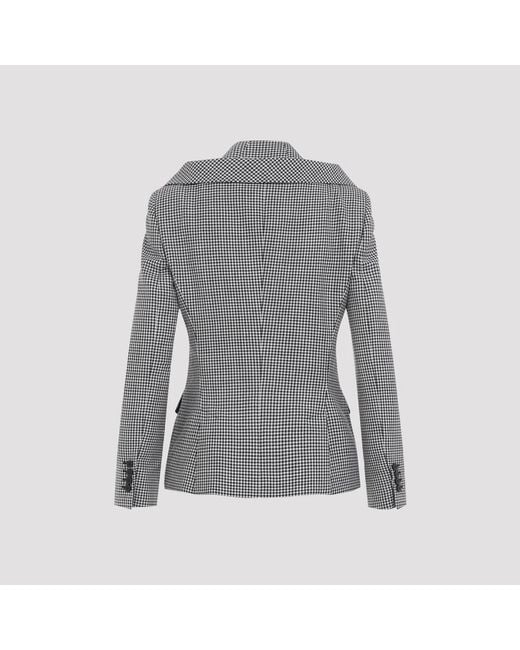 McQueen Gray Balck Ivory Off Shoulder Jacket Harness
