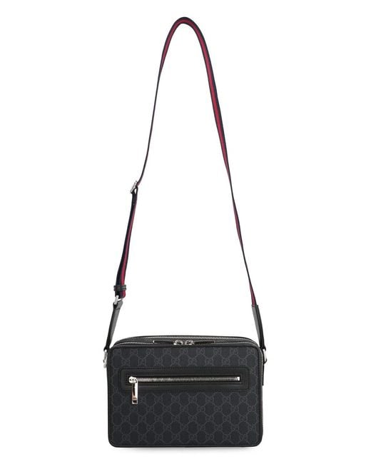 Gucci Black Gg Media Crossbody Bag for men