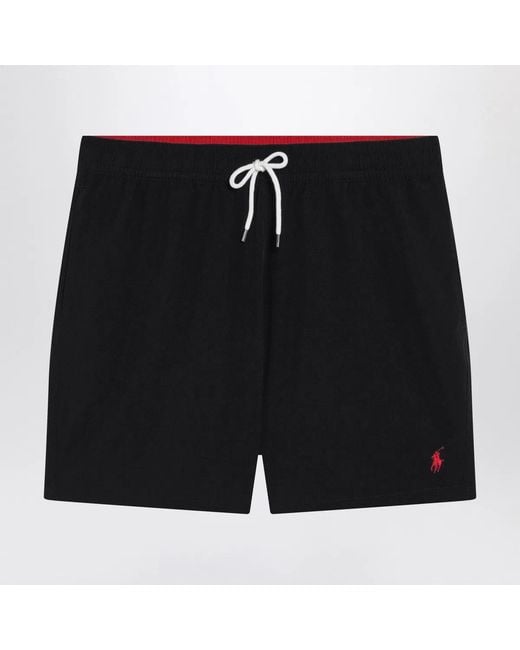 Polo Ralph Lauren Black Classic Traveler Swim Shorts 14.6 Cm for men