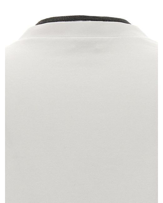 Brunello Cucinelli White Monile Jersey T-Shirt