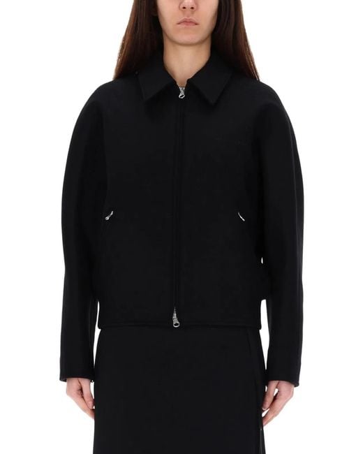 Courreges Black Courregès Wool Bomber Jacket